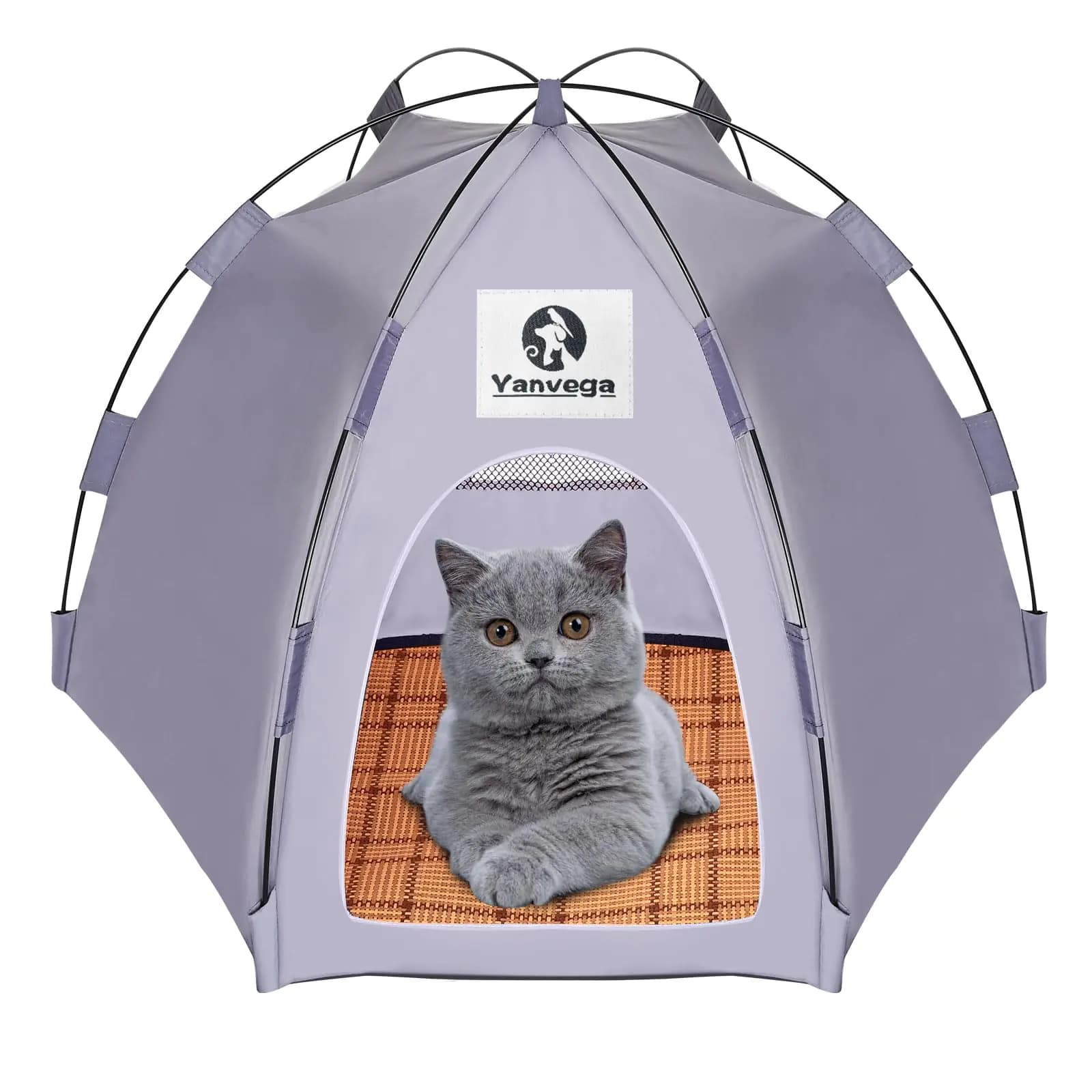 Gray Pop Up Cat Tent Bed