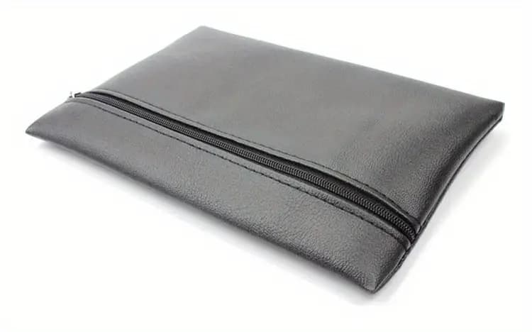 Black Zipper Cosmetic Bag for Makeup Brushes and Accessories