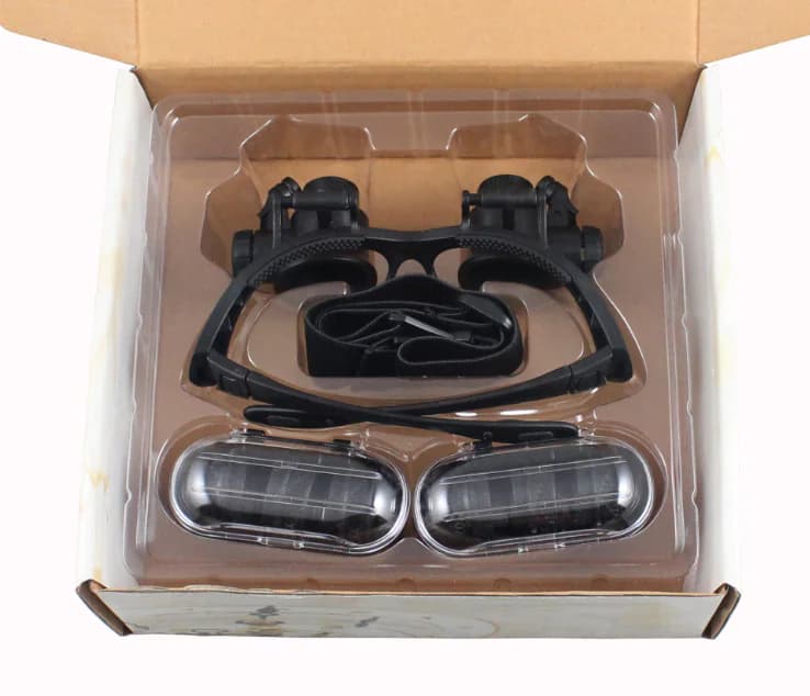 Head-Mounted Magnifying Glass with LED Lights
