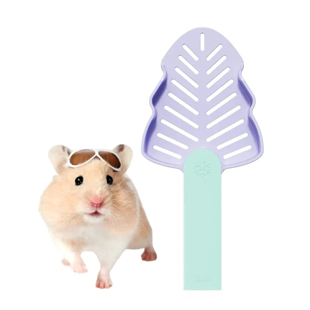 tafit Hamster Litter Scoop Sifter Small Animals Pet Poop Scoop Guinea Pig Hedgehogs Chinchillas Gerbil Toilet Sand Shovel Small Hole Non-Stick Waste Cleaner Supplies Purple
