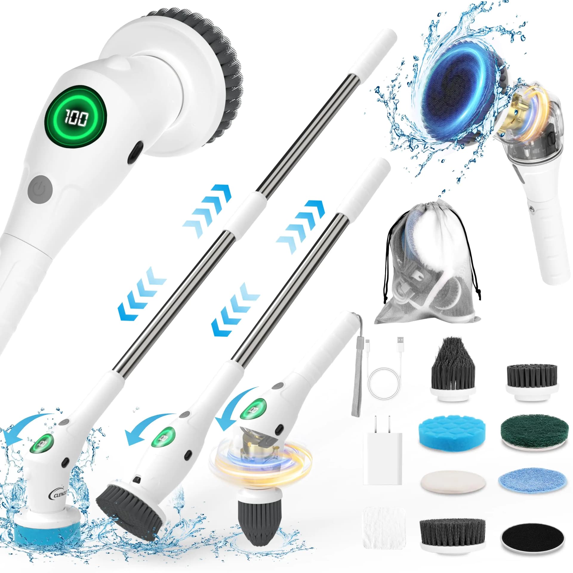 Electric Spin Scrubber with LED Display