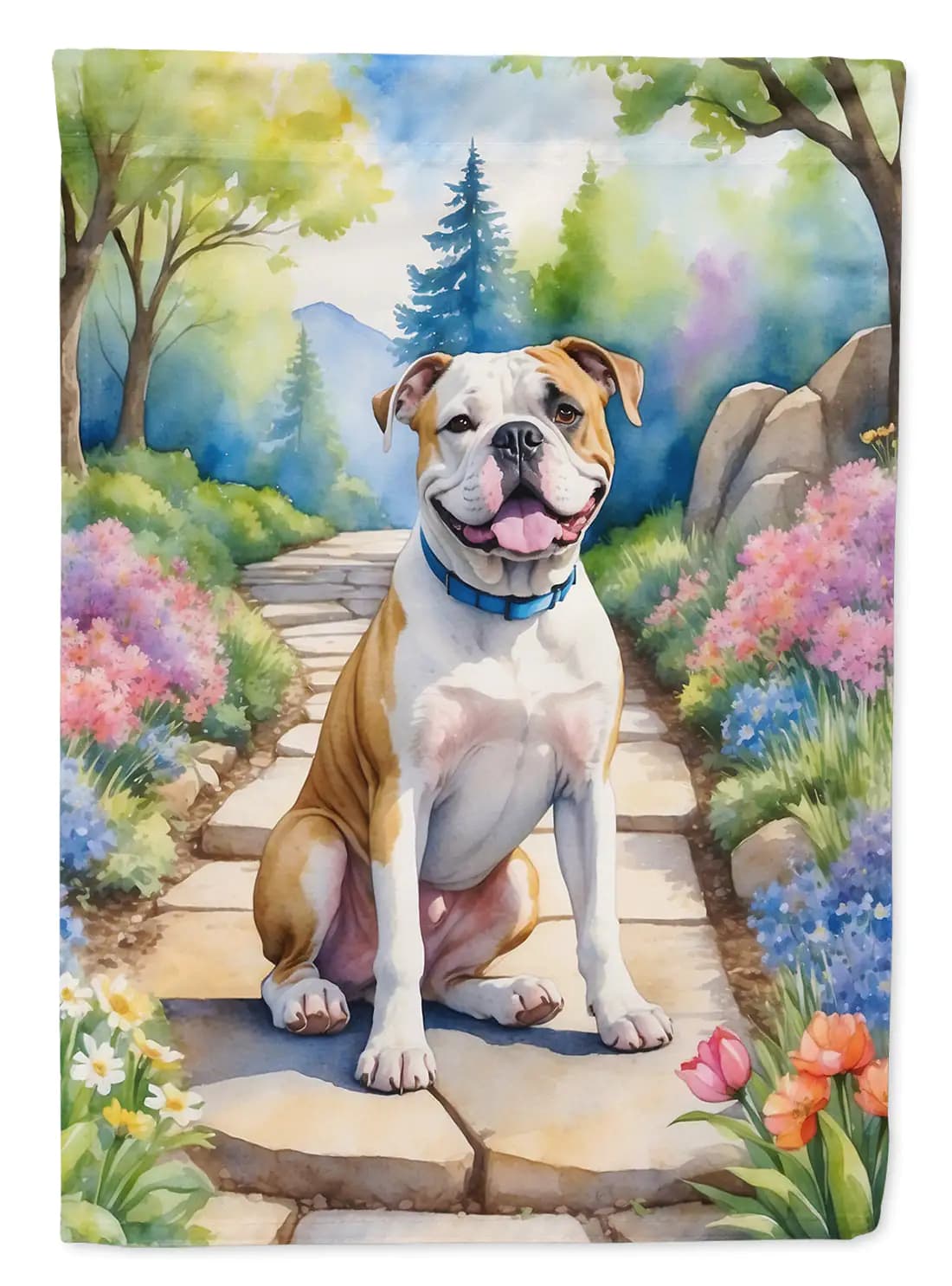 American Bulldog Spring Garden Flag