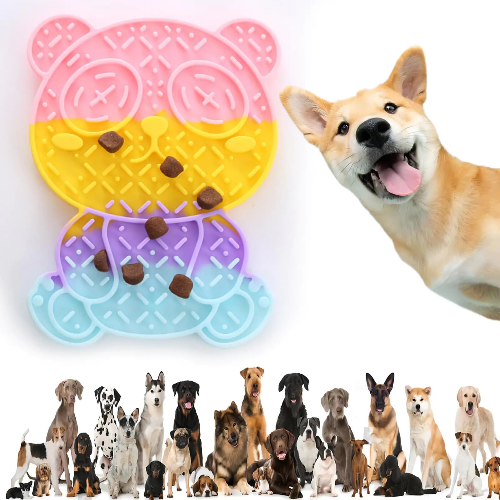 Dog and Cat Lick Mat with Suction Cups