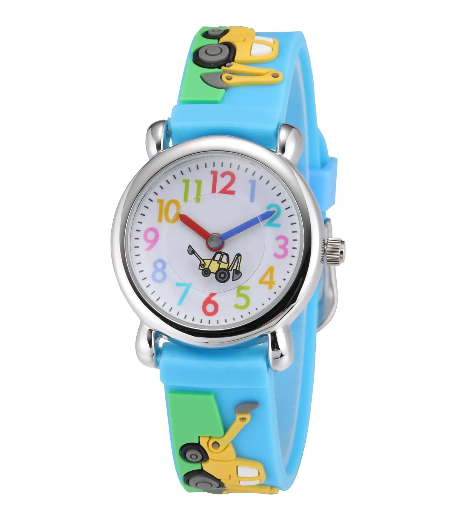 Kids 3D Cartoon Silicone Wrist Watch Blue