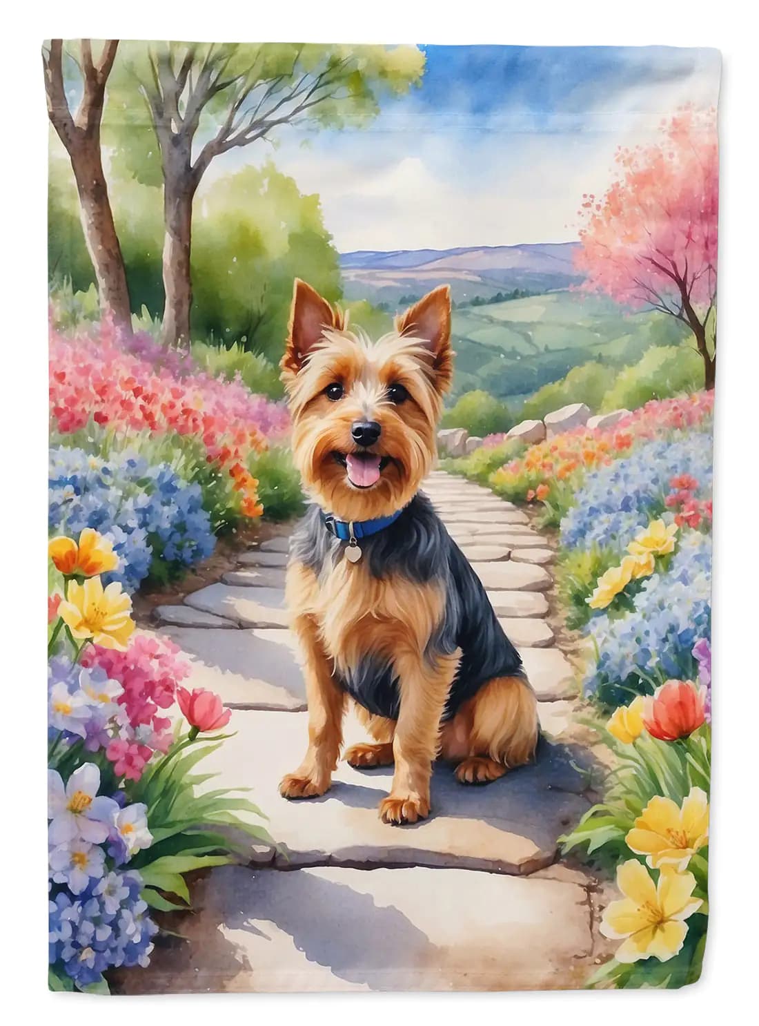 Australian Terrier Spring Garden Flag