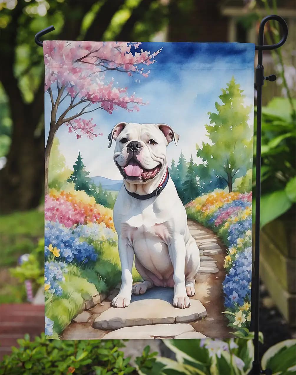 American Bulldog Spring Garden Flag