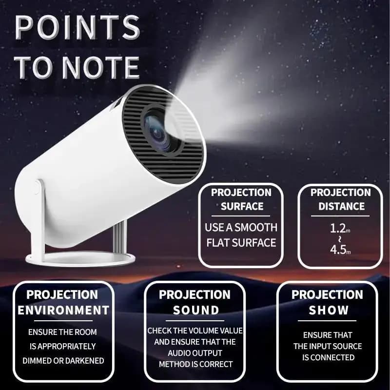 Portable WiFi Projector with Remote Control