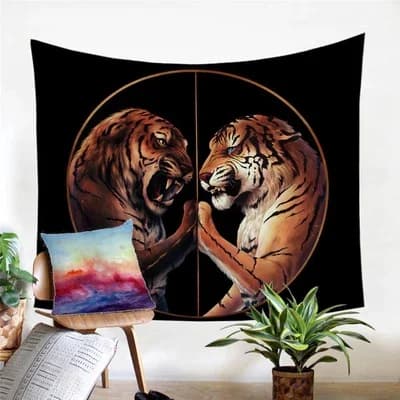 Home Decor Tapestry with Tiger Design