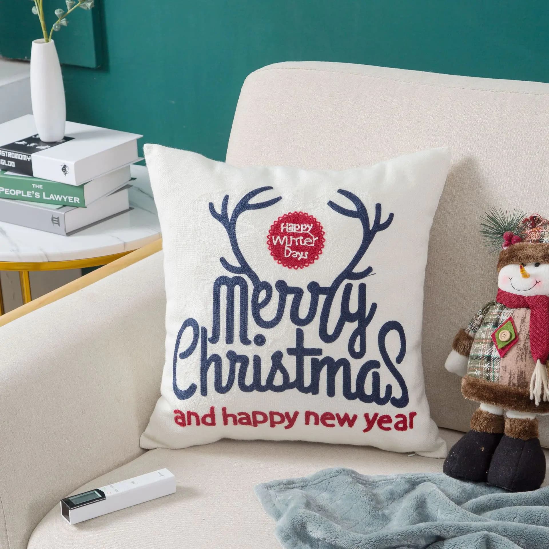 New Christmas Embroidery Pillowcase for Home Decor