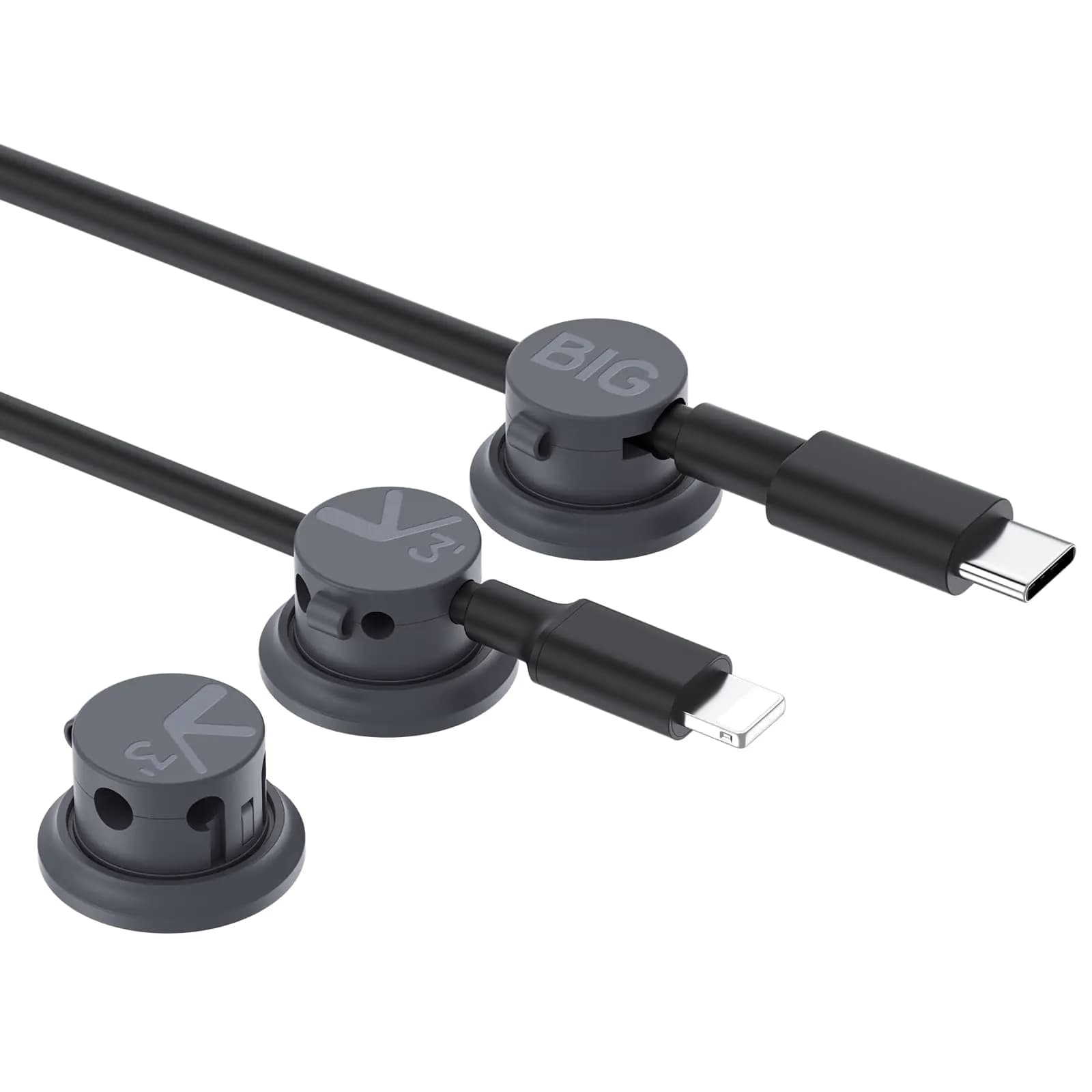 Magnetic Cable Clips Self-Adhesive Cord Holder Black