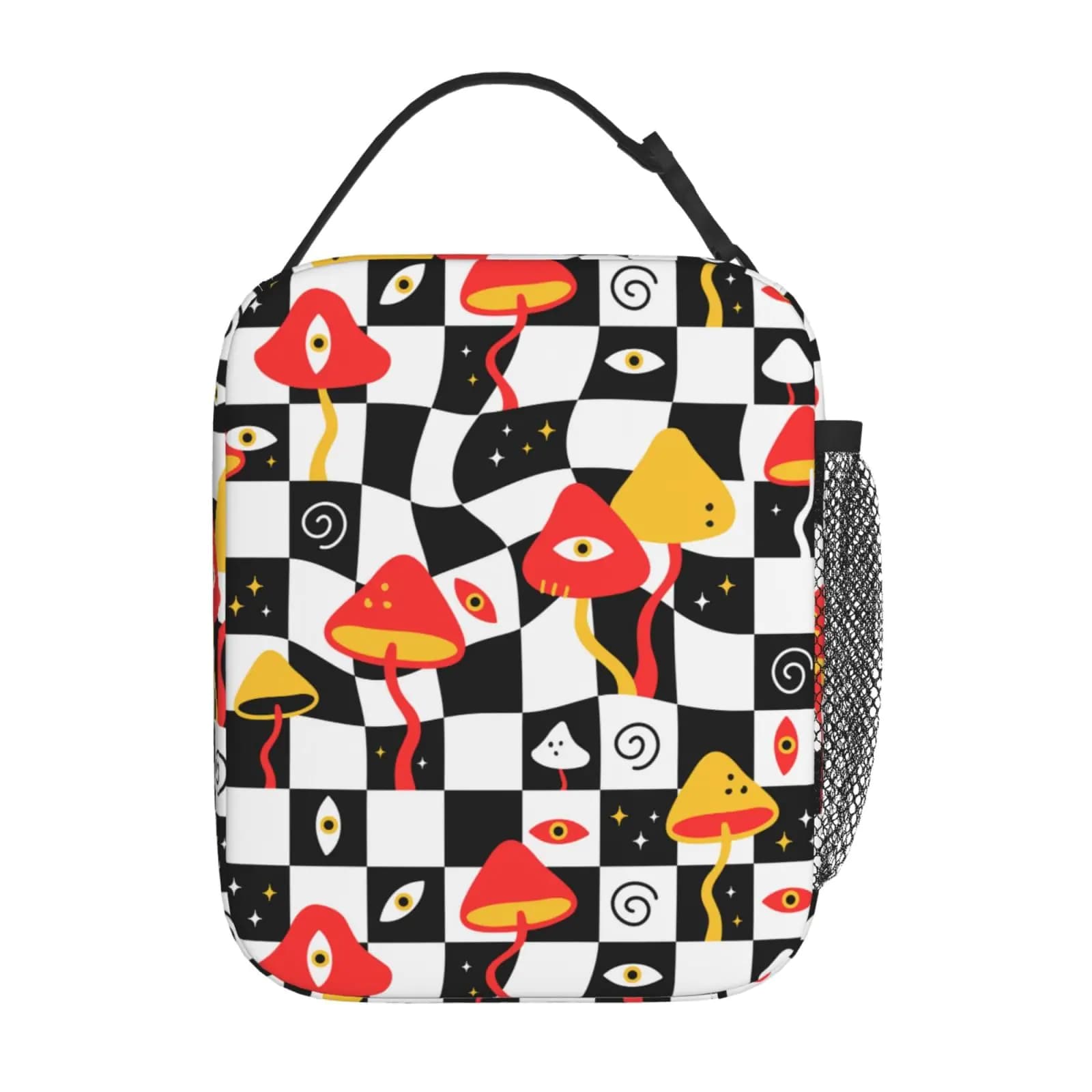 Funny Mushrooms Reusable Lunch Box Food Bag Insulated Lunch Bag for Teenage Boys Girls School Beach