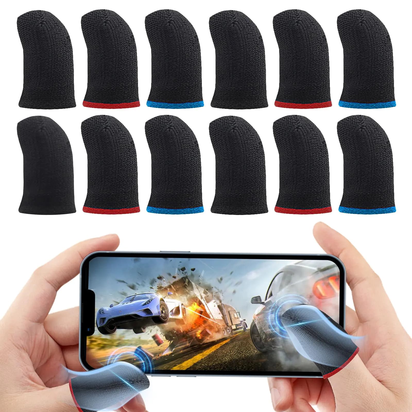 Gaming Finger Sleeves Sweatproof Anti-Slip Set