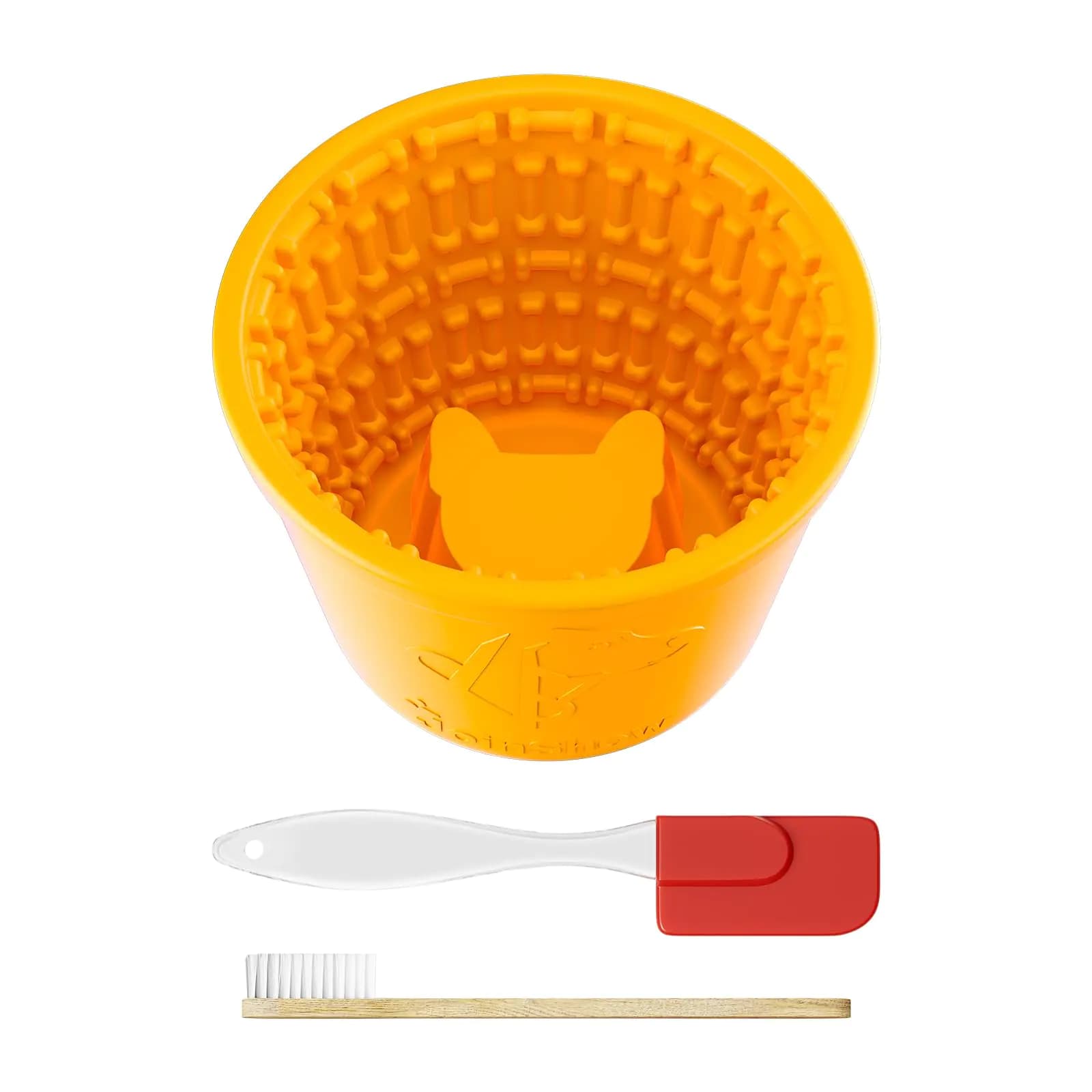 Dog Slow Feeder Lick Bowl Orange