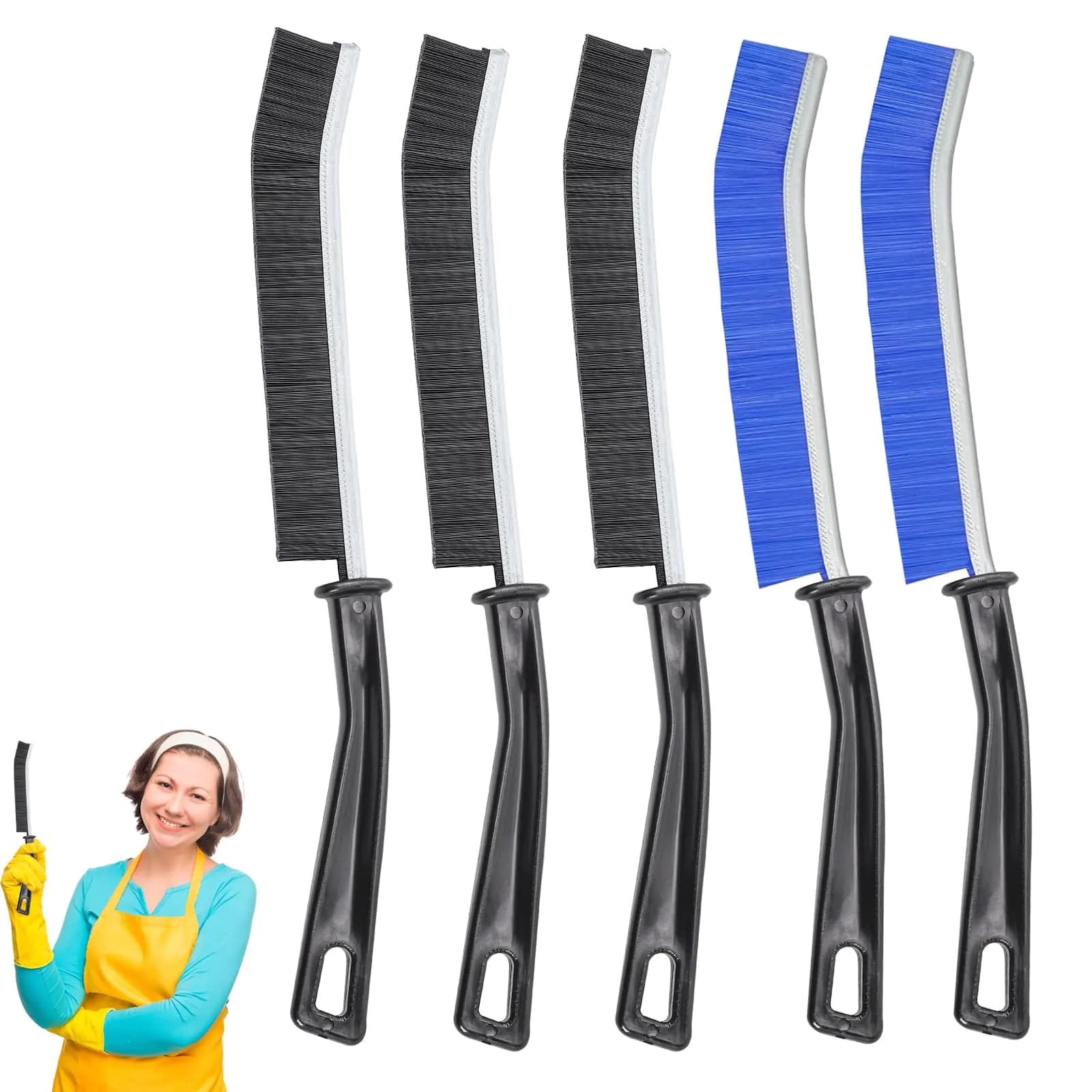Hard Bristle Crevice Cleaning Brush Set Five Piece