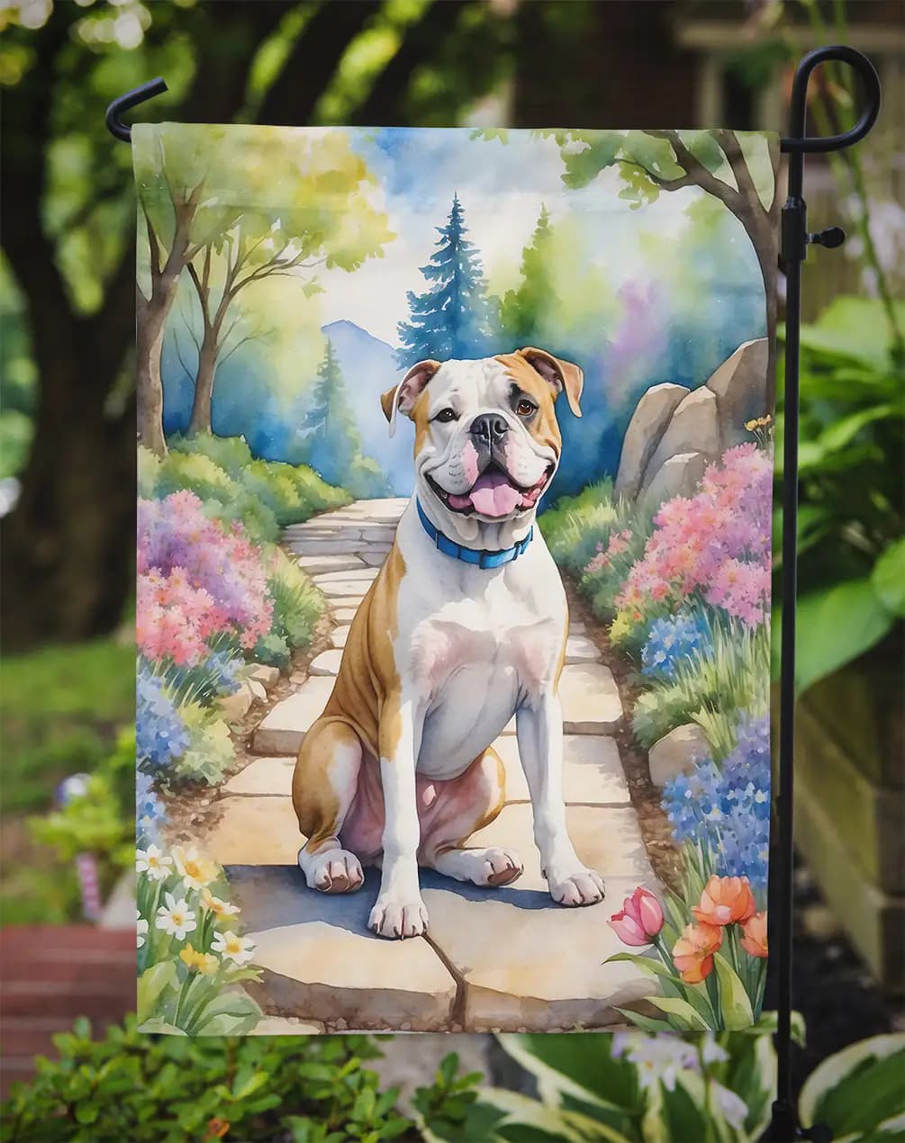 American Bulldog Spring Garden Flag