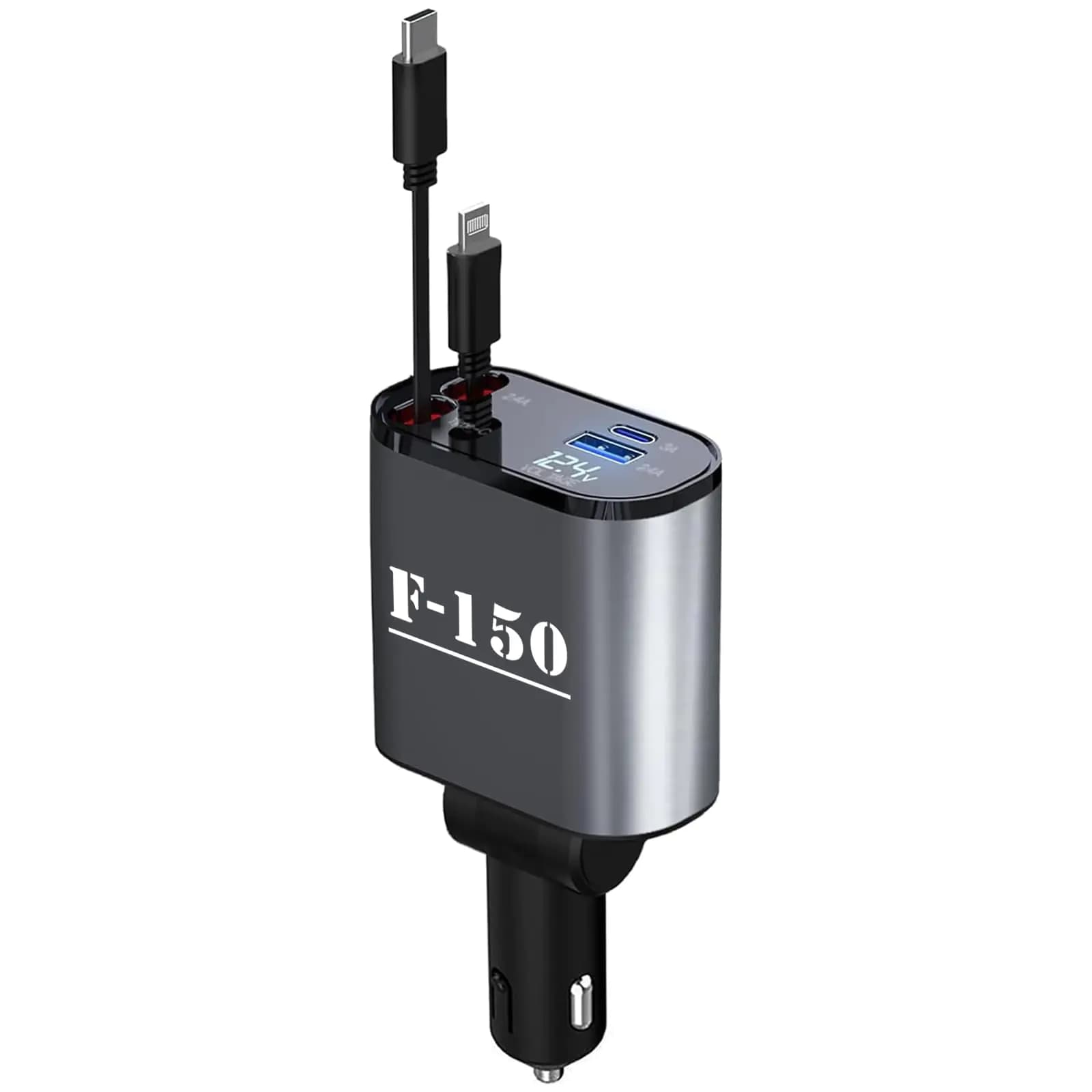 Retractable 60W Four-In-One Car Phone Charger