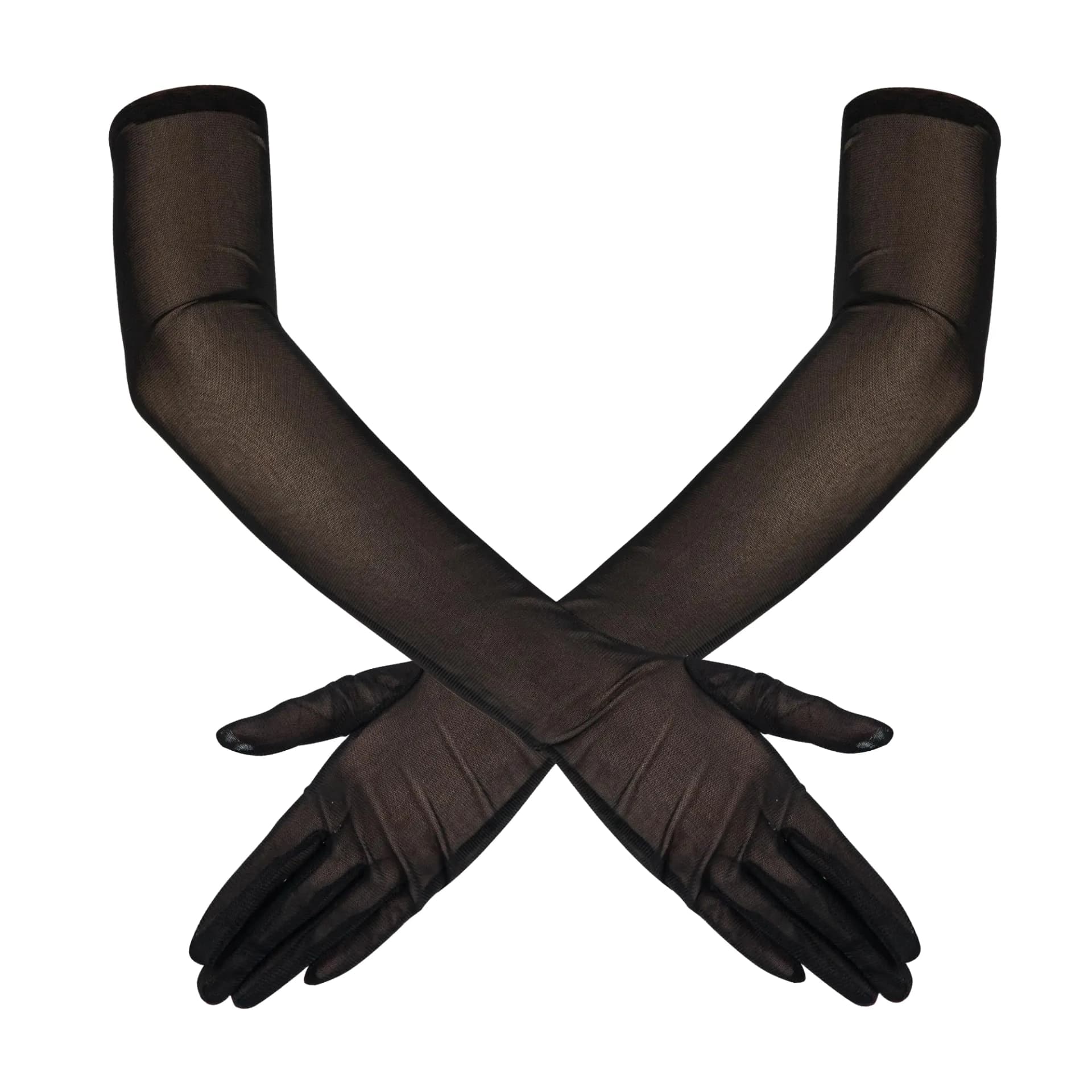 Black Lace Elbow Gloves Bridal Wedding