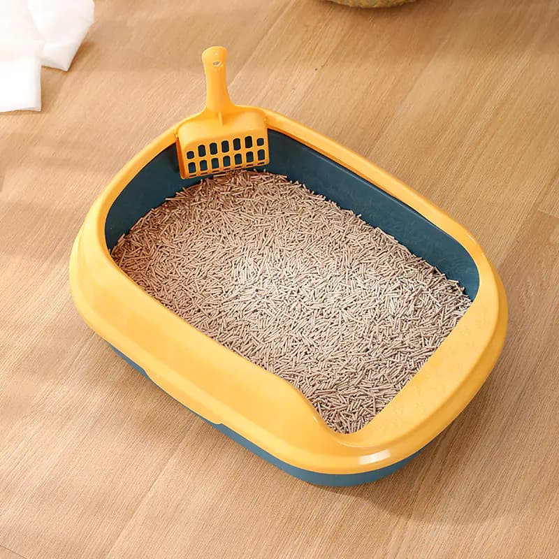 Home Style Cat Litter Box with Shovel and Supplies