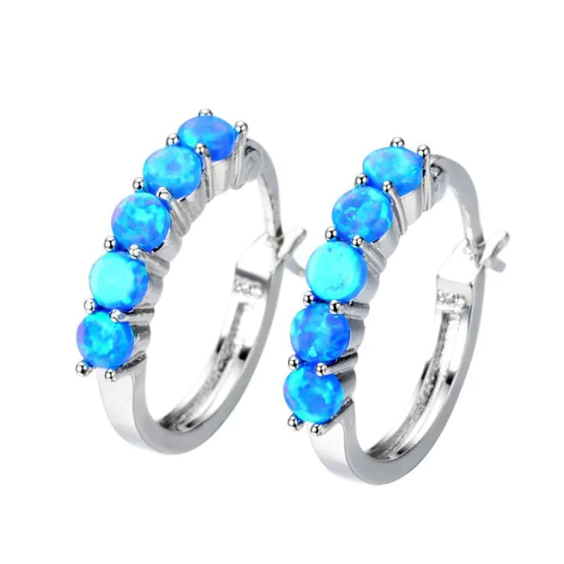 Colorful Opal Inlay Earrings for Women Fashion