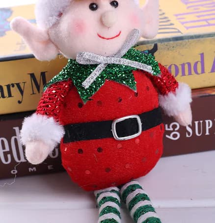 Christmas Decorations Red Green Elf Figurines