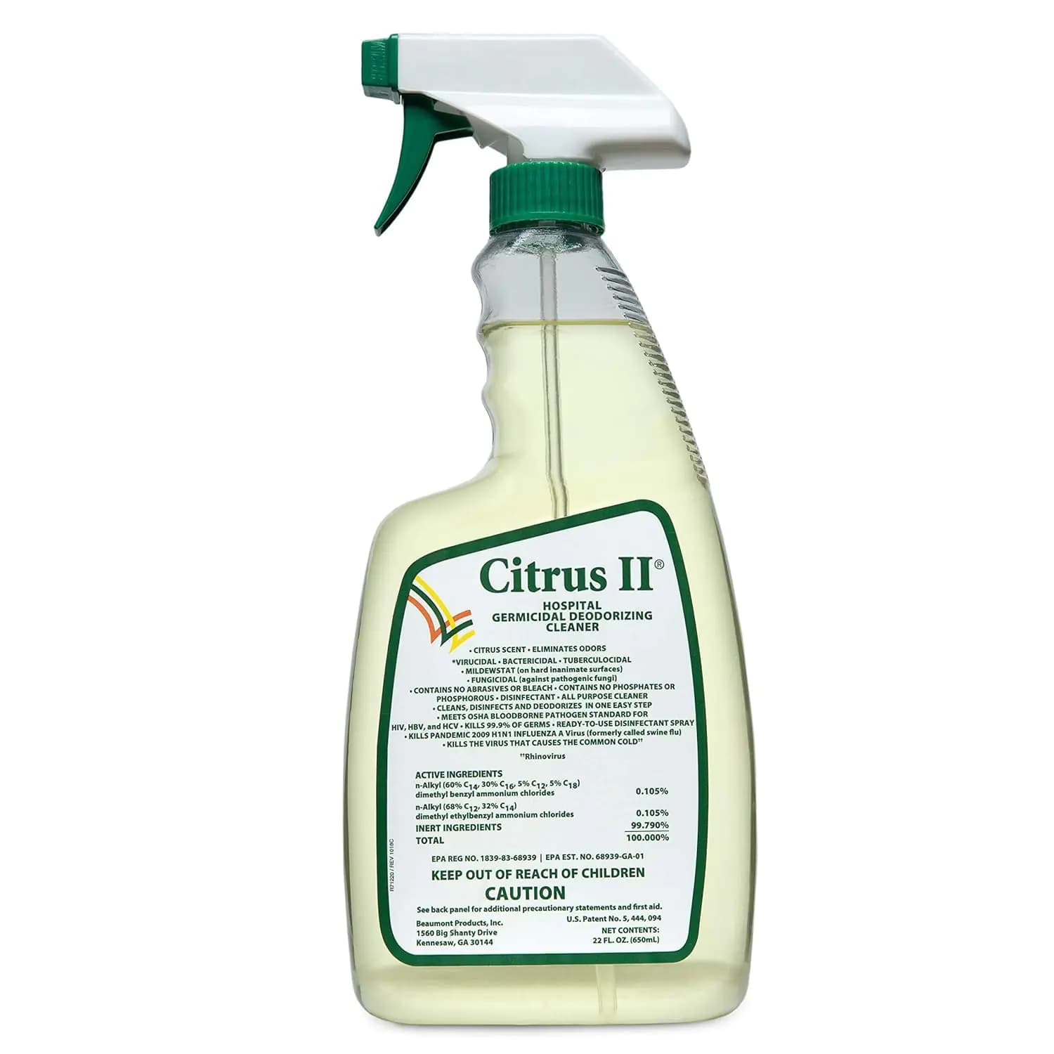 Citrus Hospital Germicidal Disinfecting Cleaner Spray