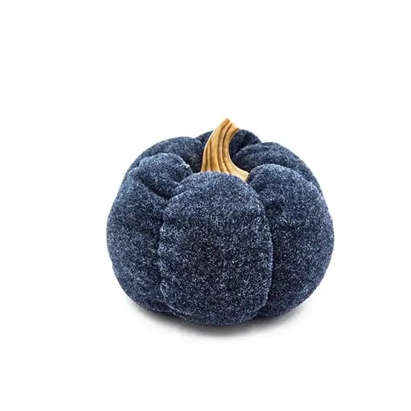 A Set Of 3 Deep Blue Pumpkin Decorations