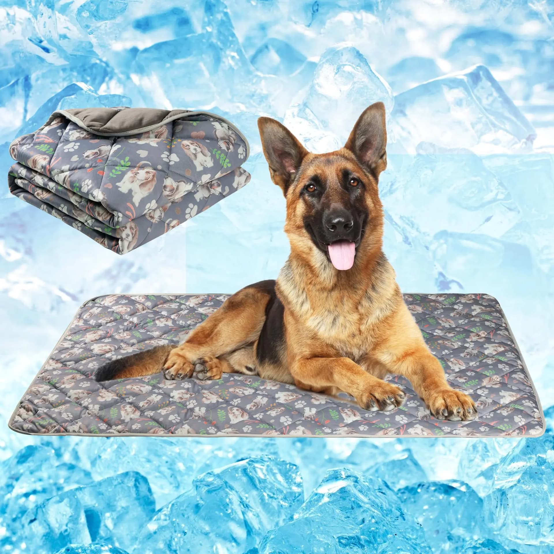 Dog Cooling Mat Washable Gray Small