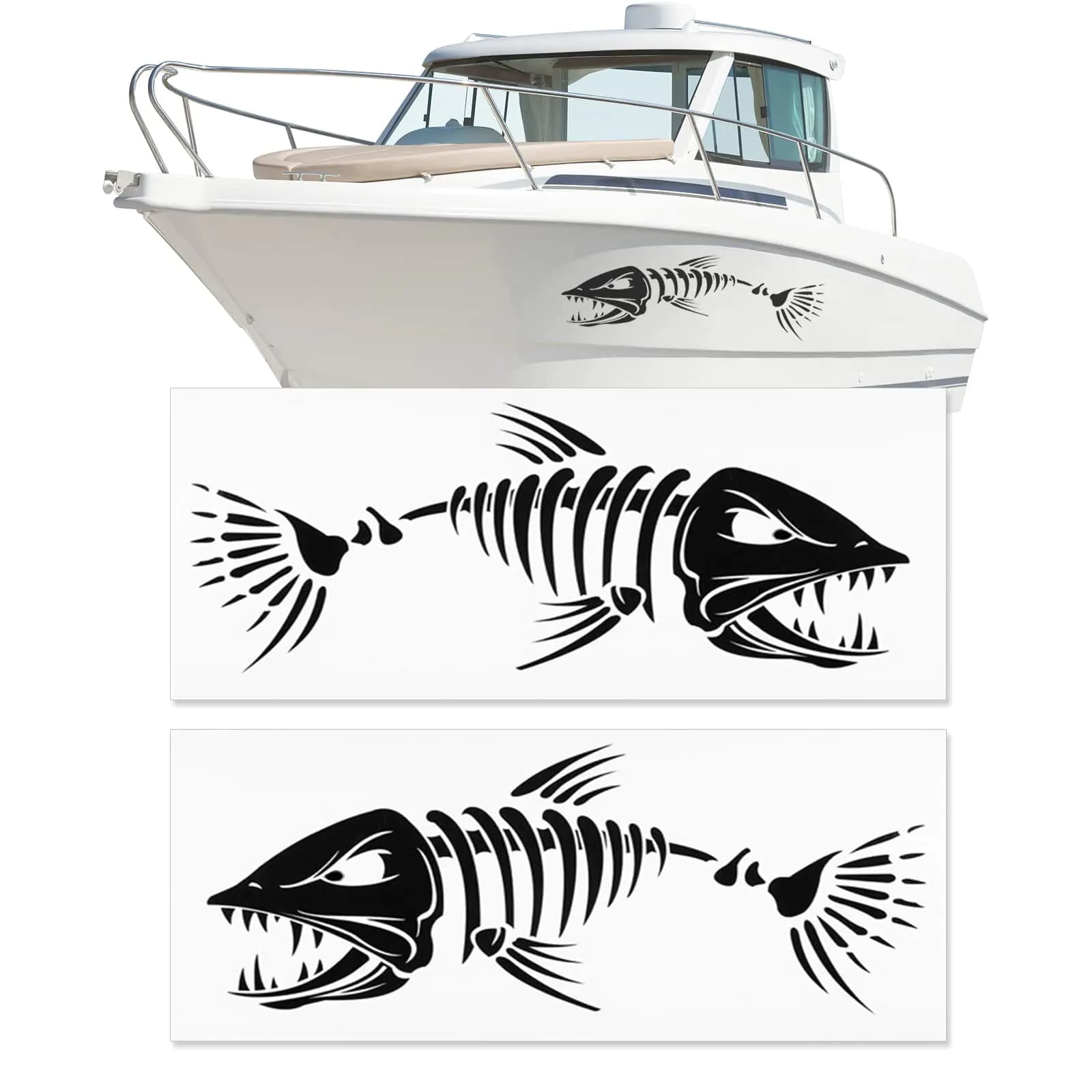 Skeleton Fish Decals for Boats and Vehicles