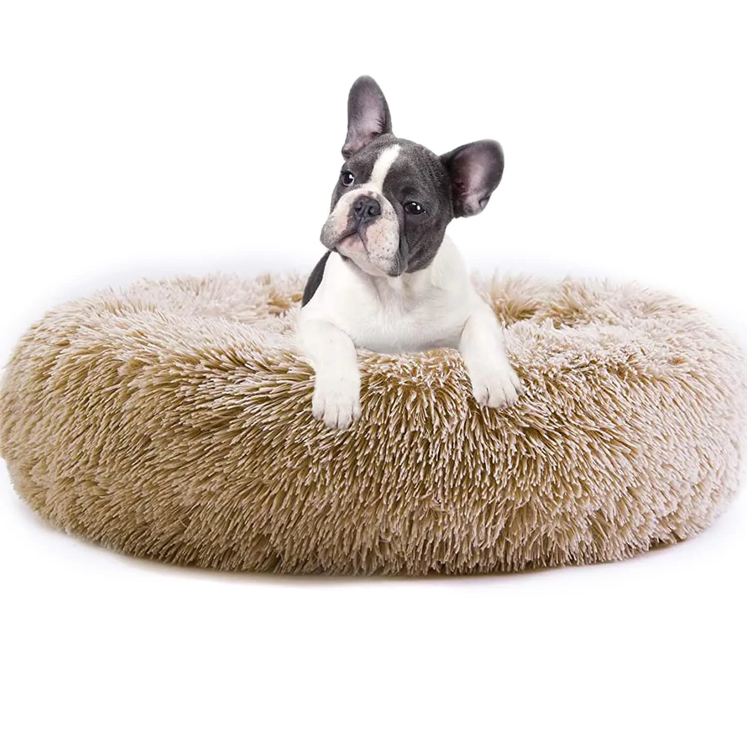 Faux Fur Calming Dog Bed, 20 Inch