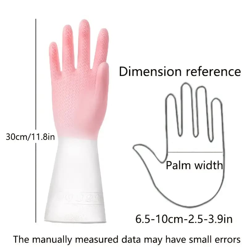 1 Pair of Kitchen Cleaning Gloves with Scrubber Tools