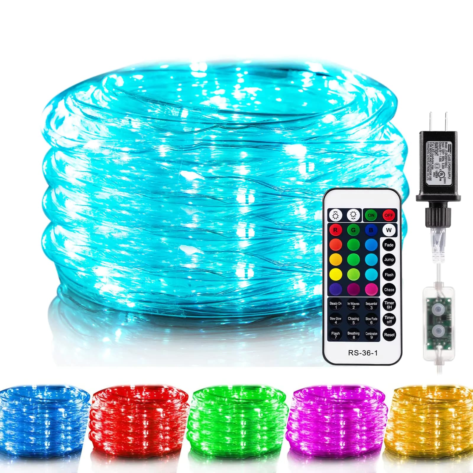 Minetom Color Changing Rope Lights Outdoor String Lights with Plug & Remote | Twinkle Valentines String Lights Indoor Bedroom Waterproof Valentines Lights Outdoor Rope Lights for Outside16 Colors