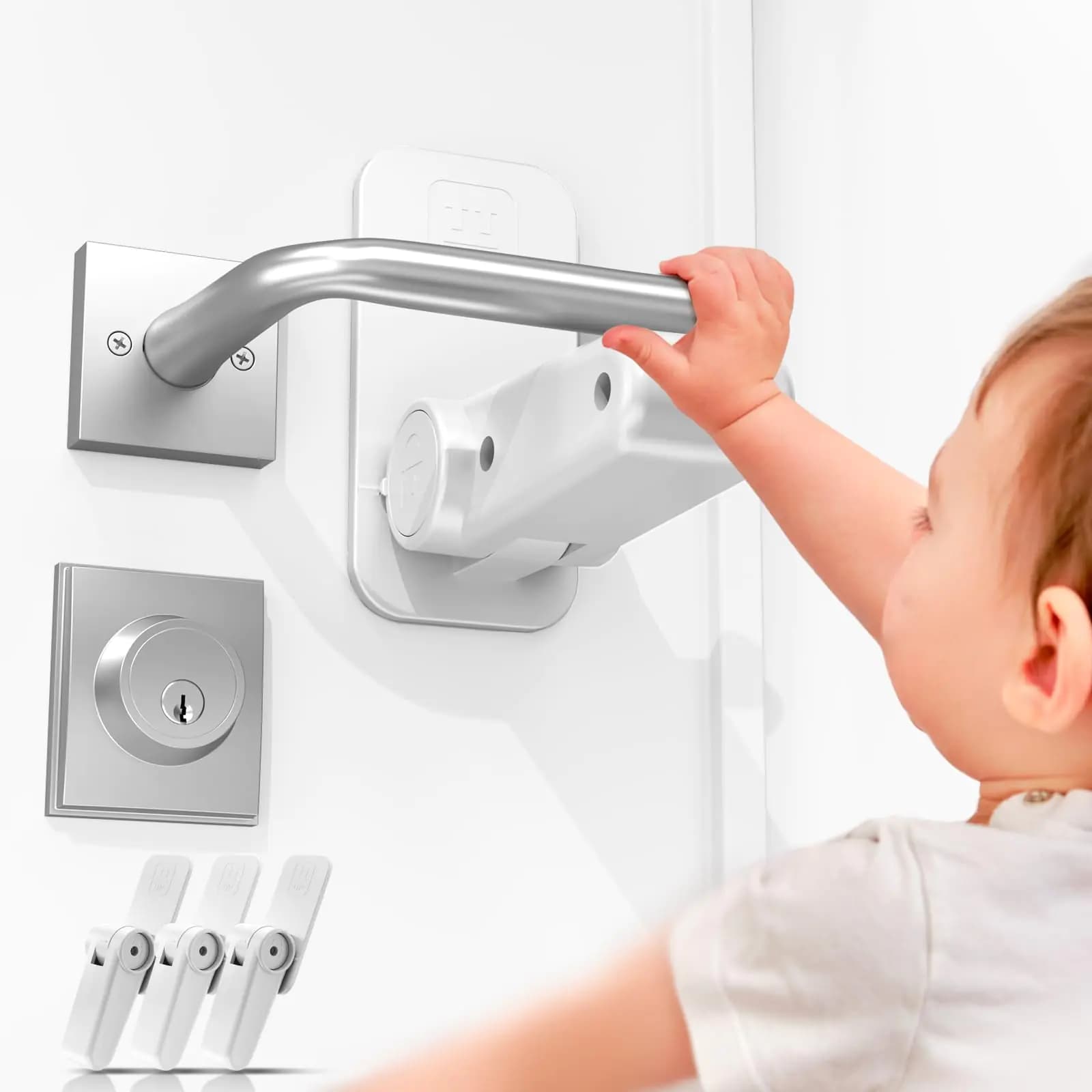 Door Knob Safety Cover for Kids, White