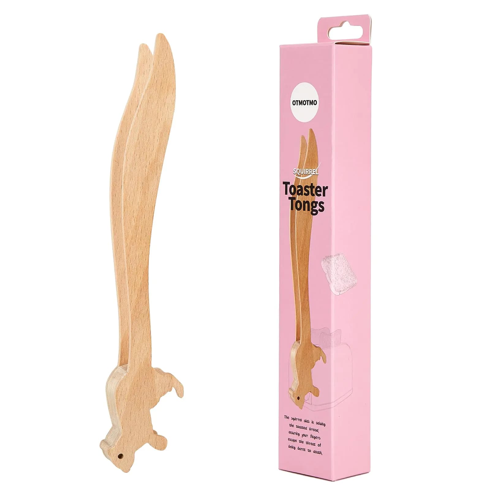 Wooden Squirrel Toaster Tongs