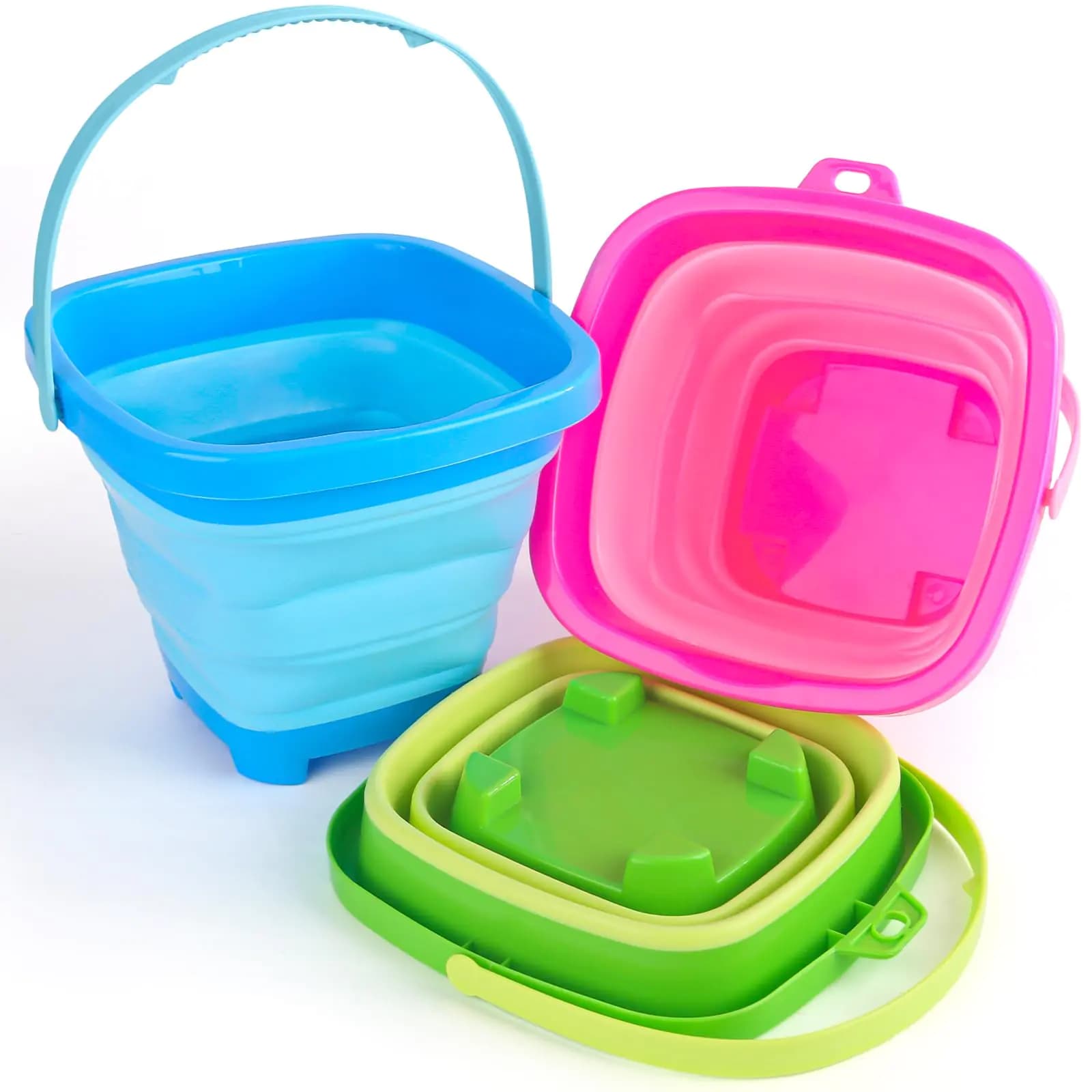 Collapsible Beach Bucket Set - 3 Piece