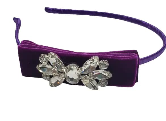 Purple Velvet Headband Bow Hair Band Hair Accessories for Toddlers Girls Adults