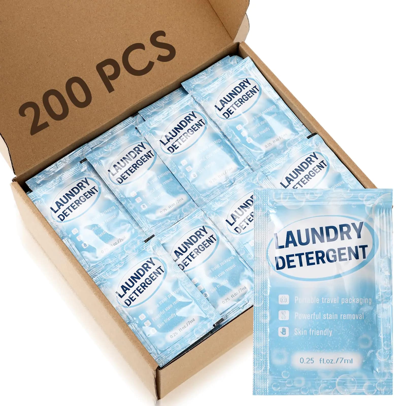 Travel Laundry Detergent Packets, 200 Count