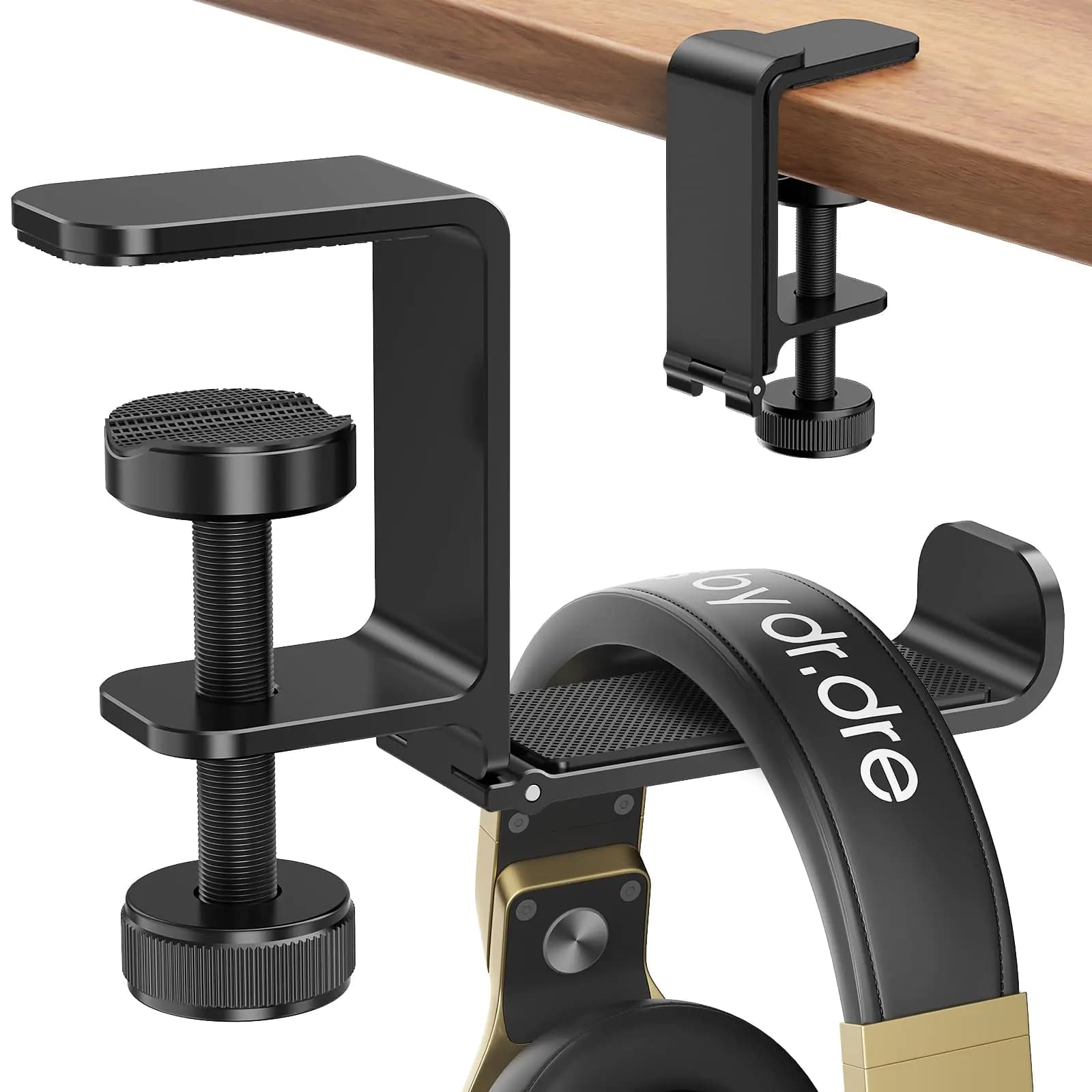 Aluminum Foldable Headphone Hanger Stand Black