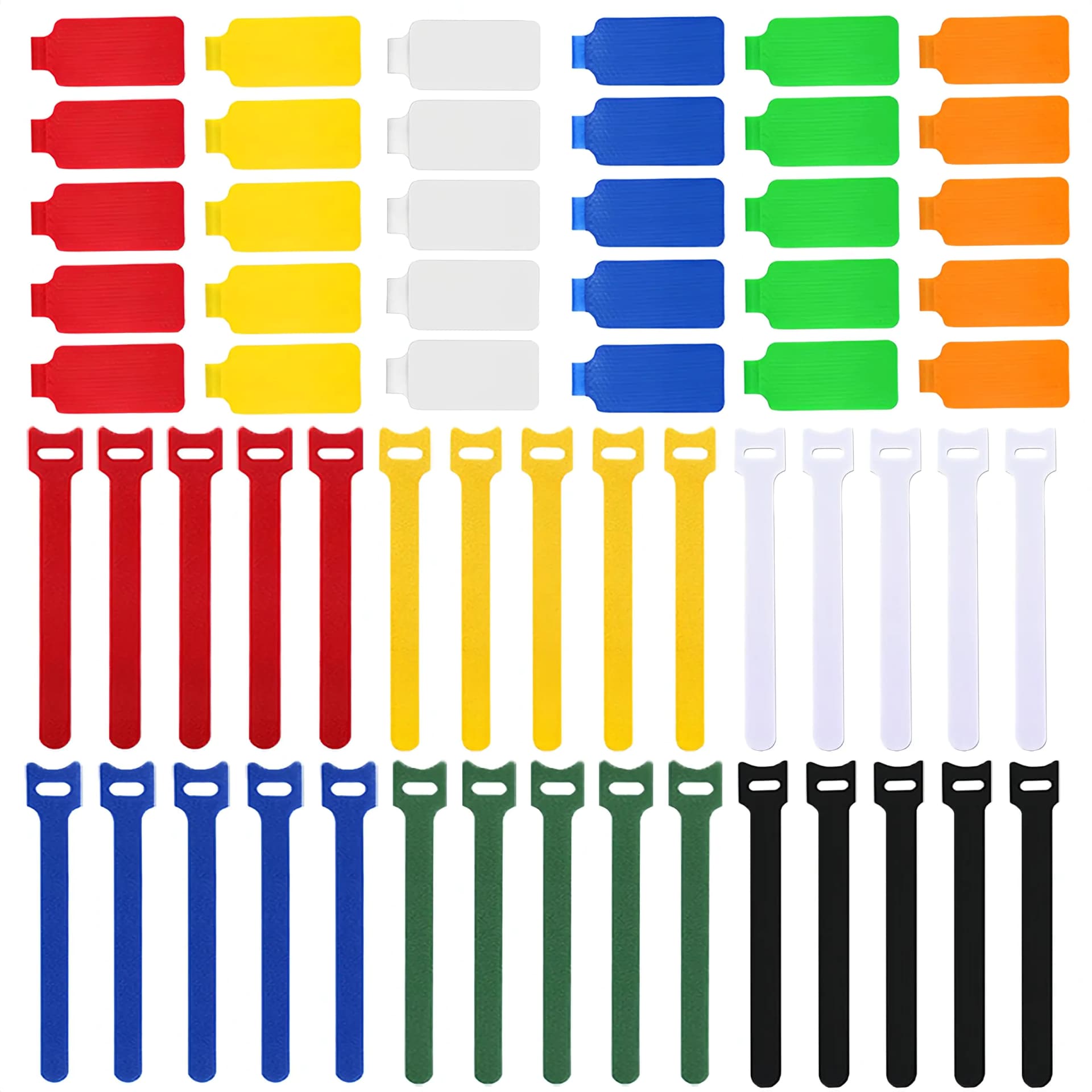 Multicolor Cable Labels and Ties Set