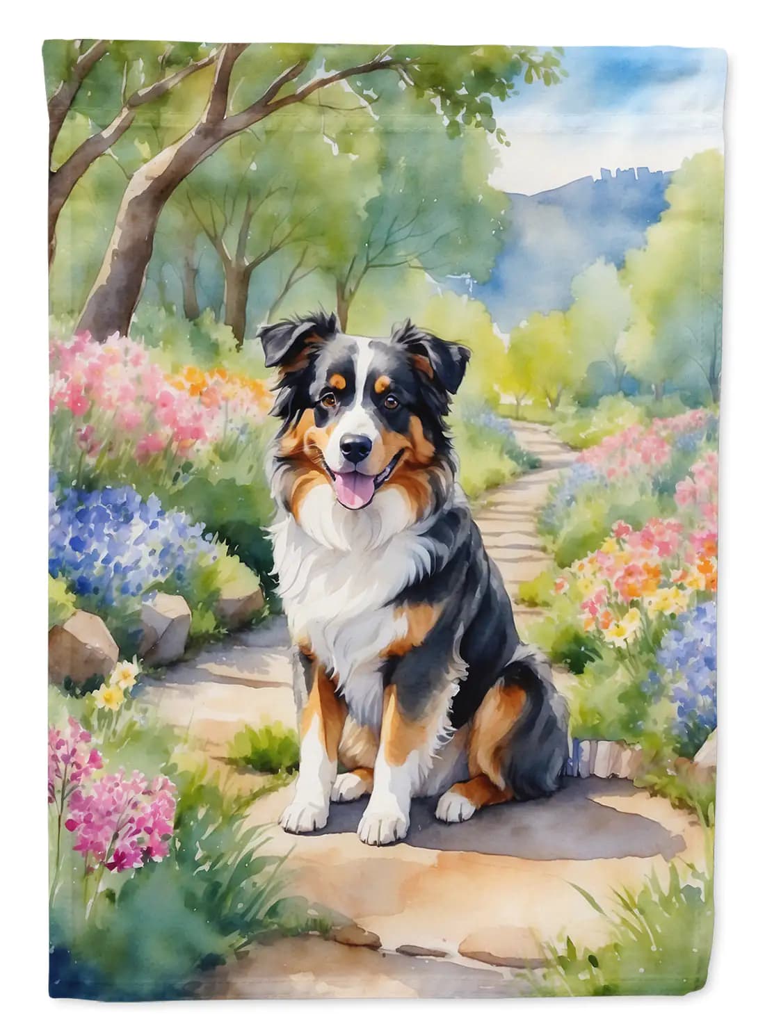 Australian Shepherd Spring Garden Flag
