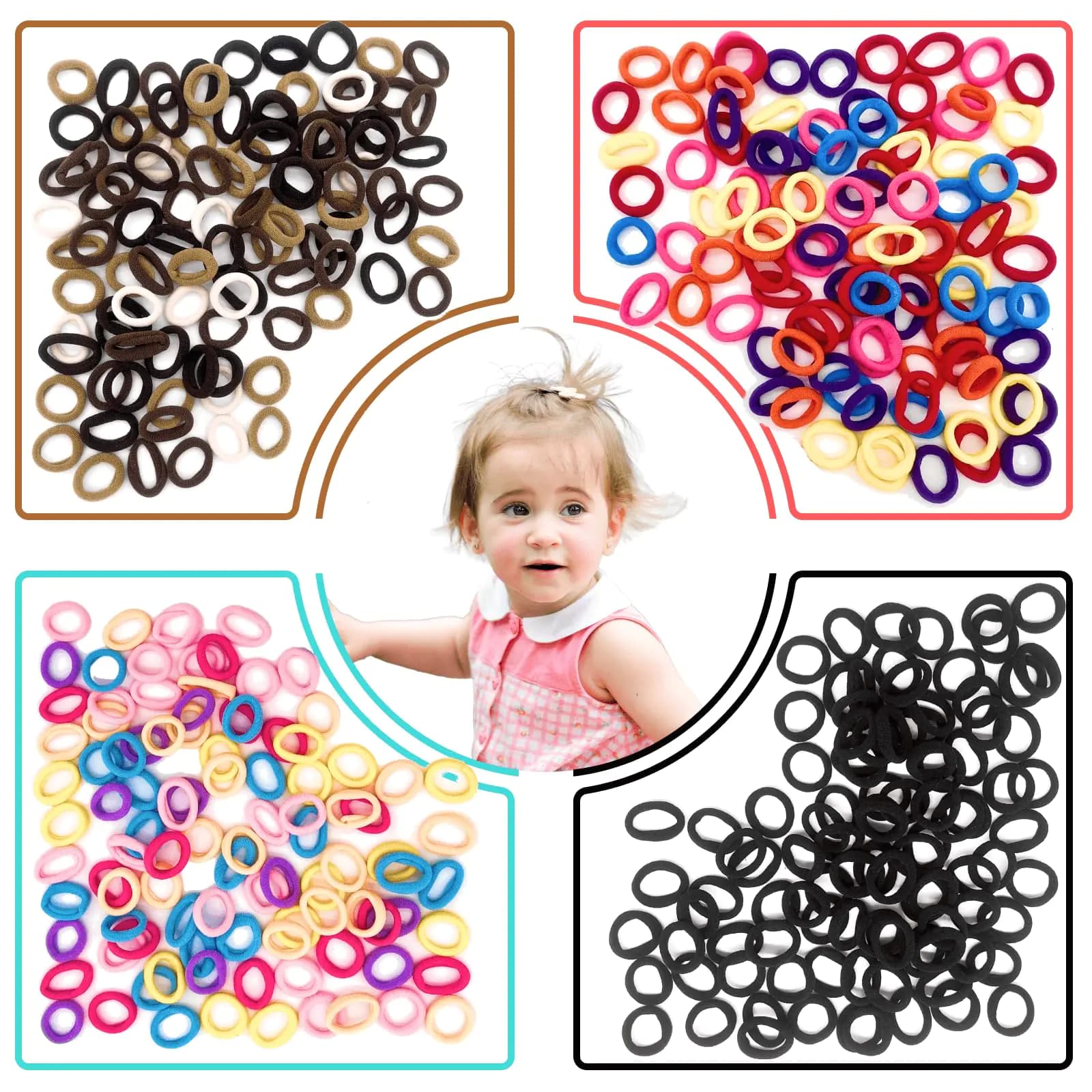 Baby Hair Ties Elastic Cotton Four Styles