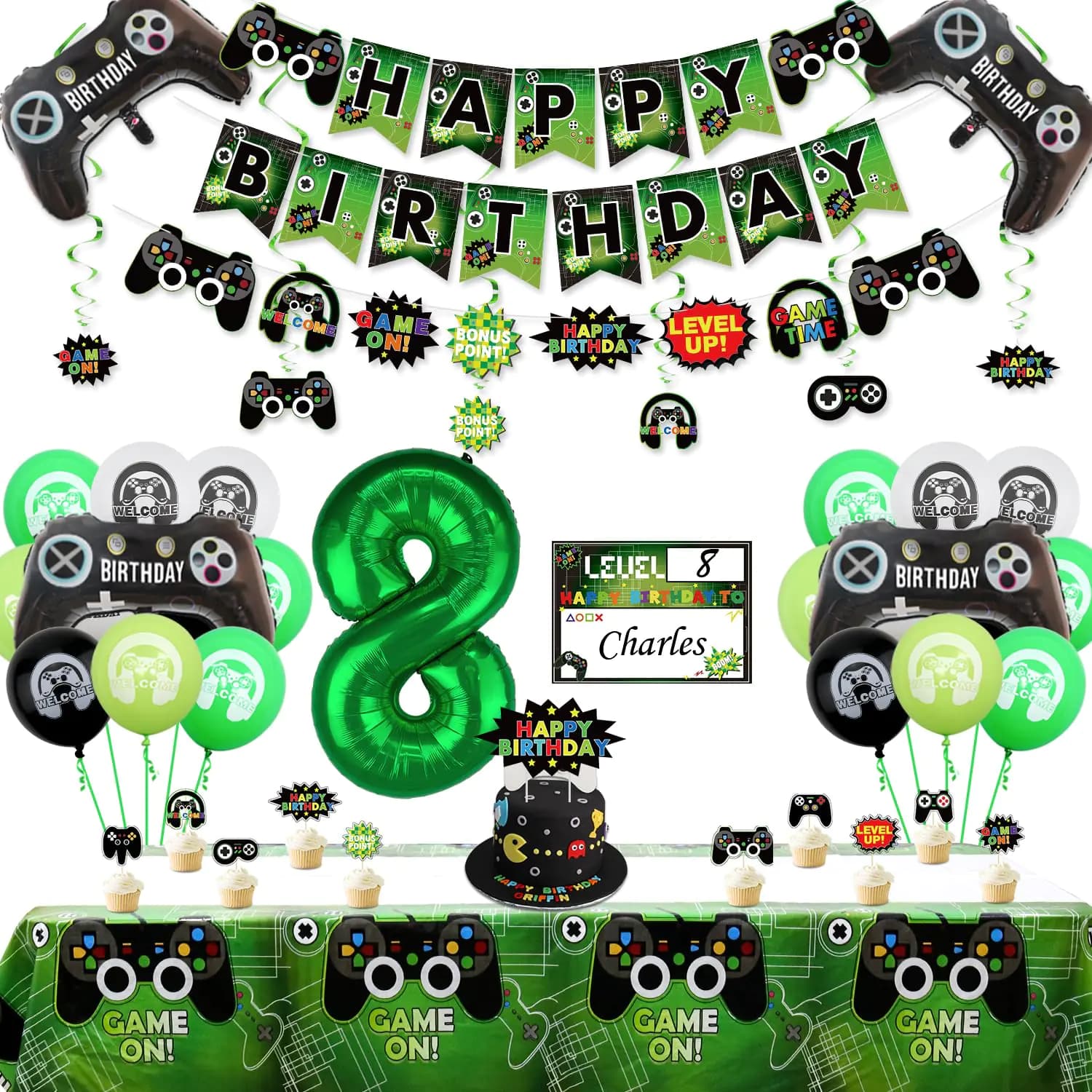 Video Game Birthday Party Decorations Set