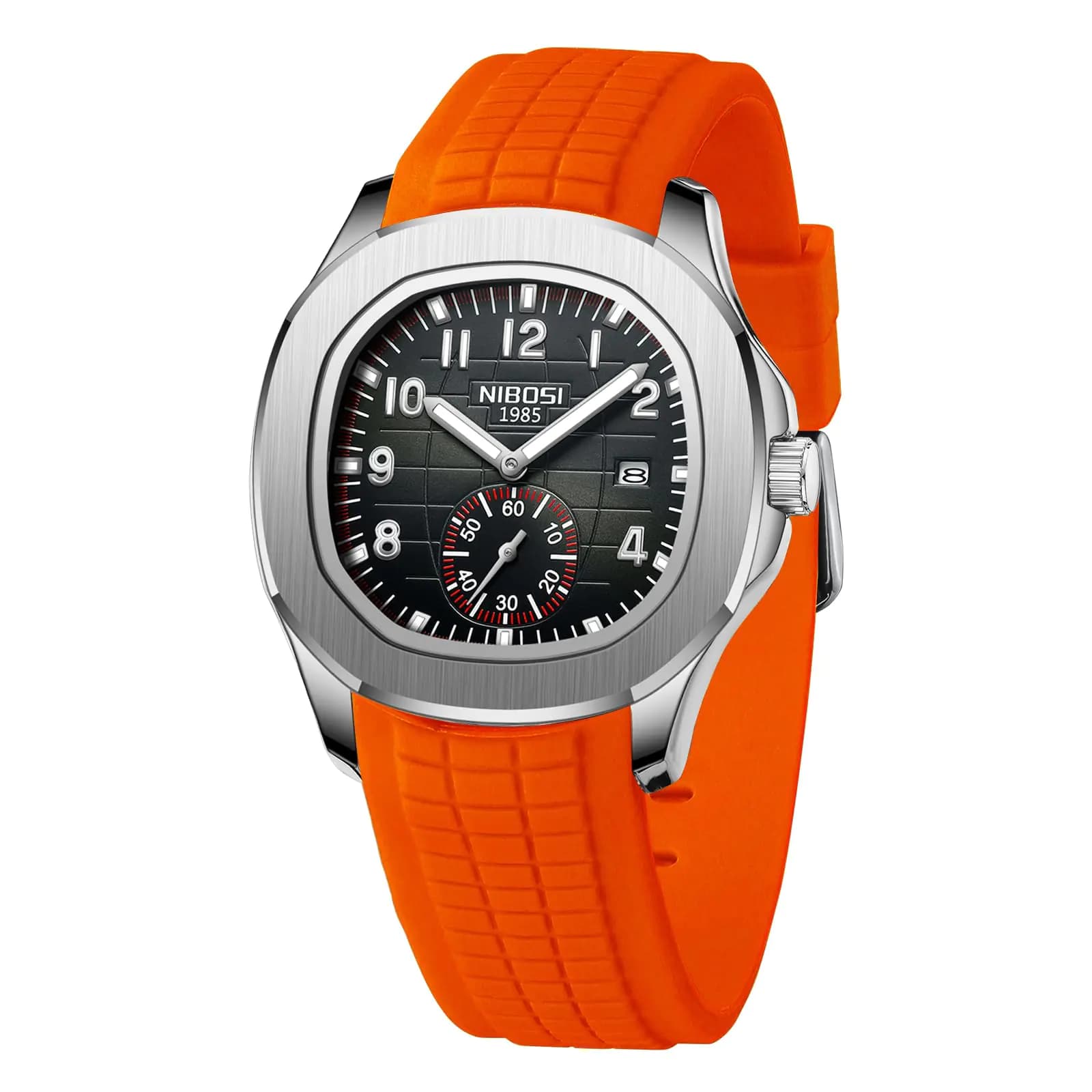 Nibosi Men's Military Analog Watch with Silicone Strap