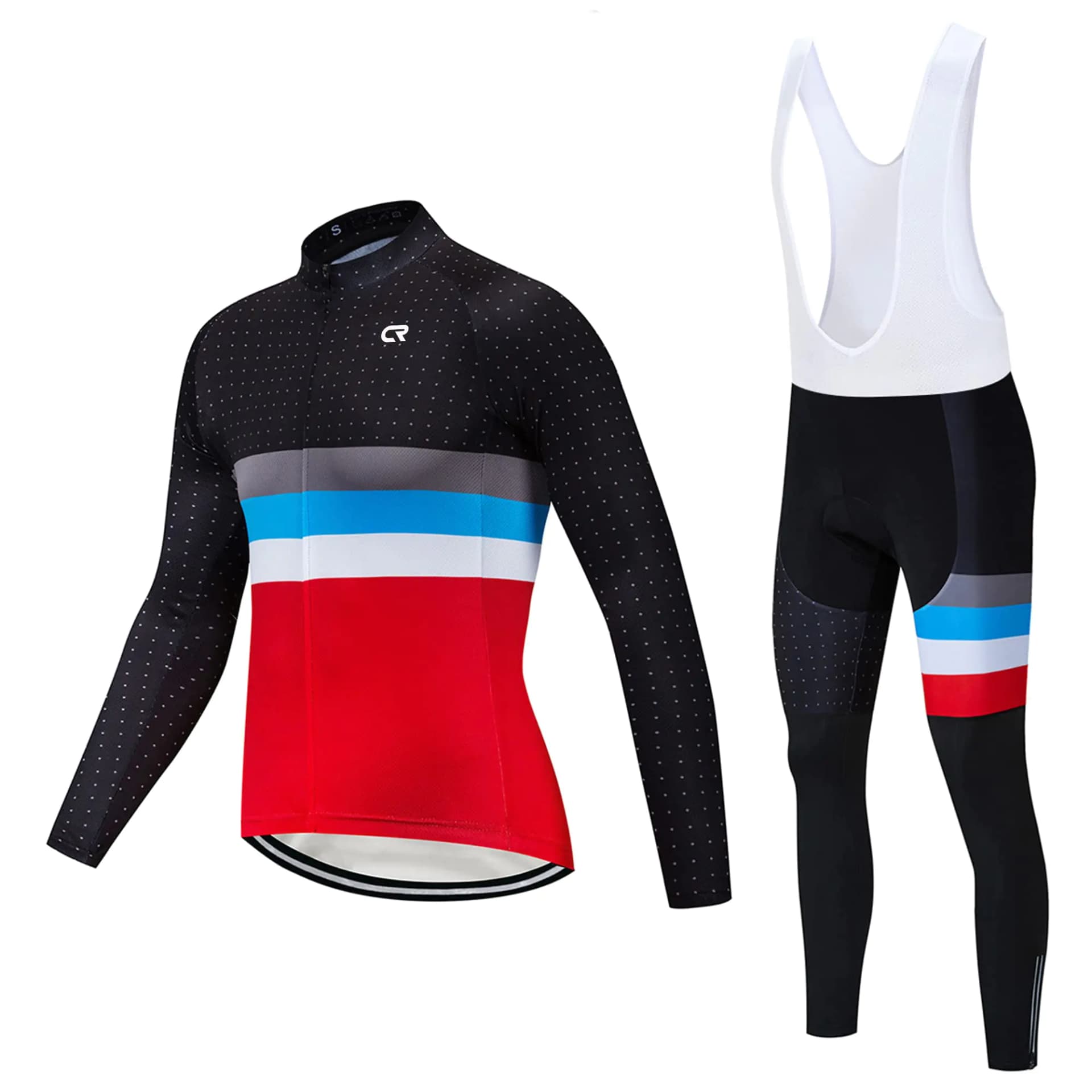 Winter Thermal Fleece Cycling Jersey and Bib Pants Set