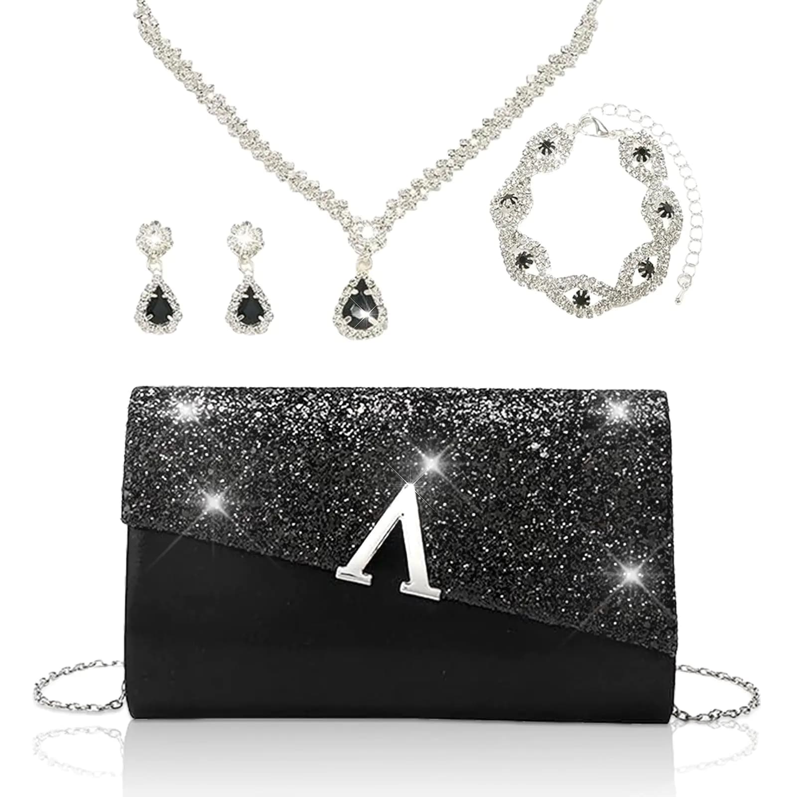 Women's Evening Clutch Purse with Rhinestones