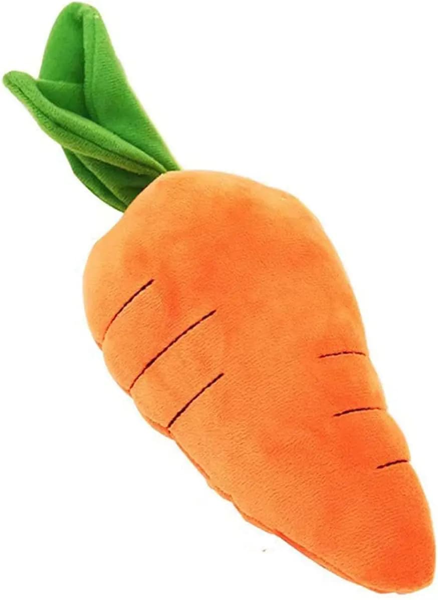 Crinkle Carrot Dog Toy with Squeaker