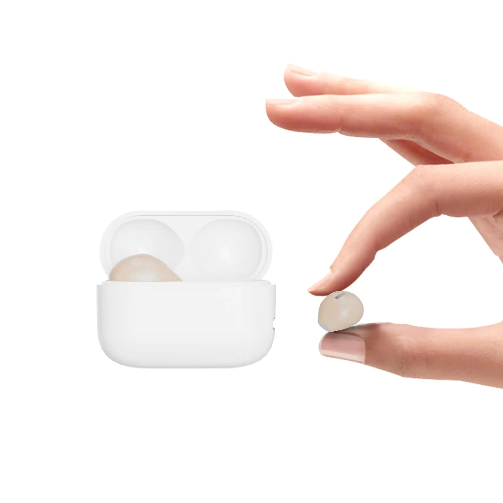 Invisible Tiny Wireless Earbuds Bluetooth Mini Smallest Wireless Earbuds for Side Sleepers Noise Cancelling Invisible Ear Buds for Sleeping Comfort Mini Sleepbuds Hidden Headphones for Work Beige