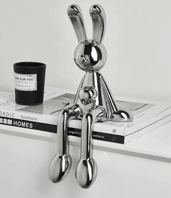 Electroplated Rabbit Figurine for Home Decor (Single)