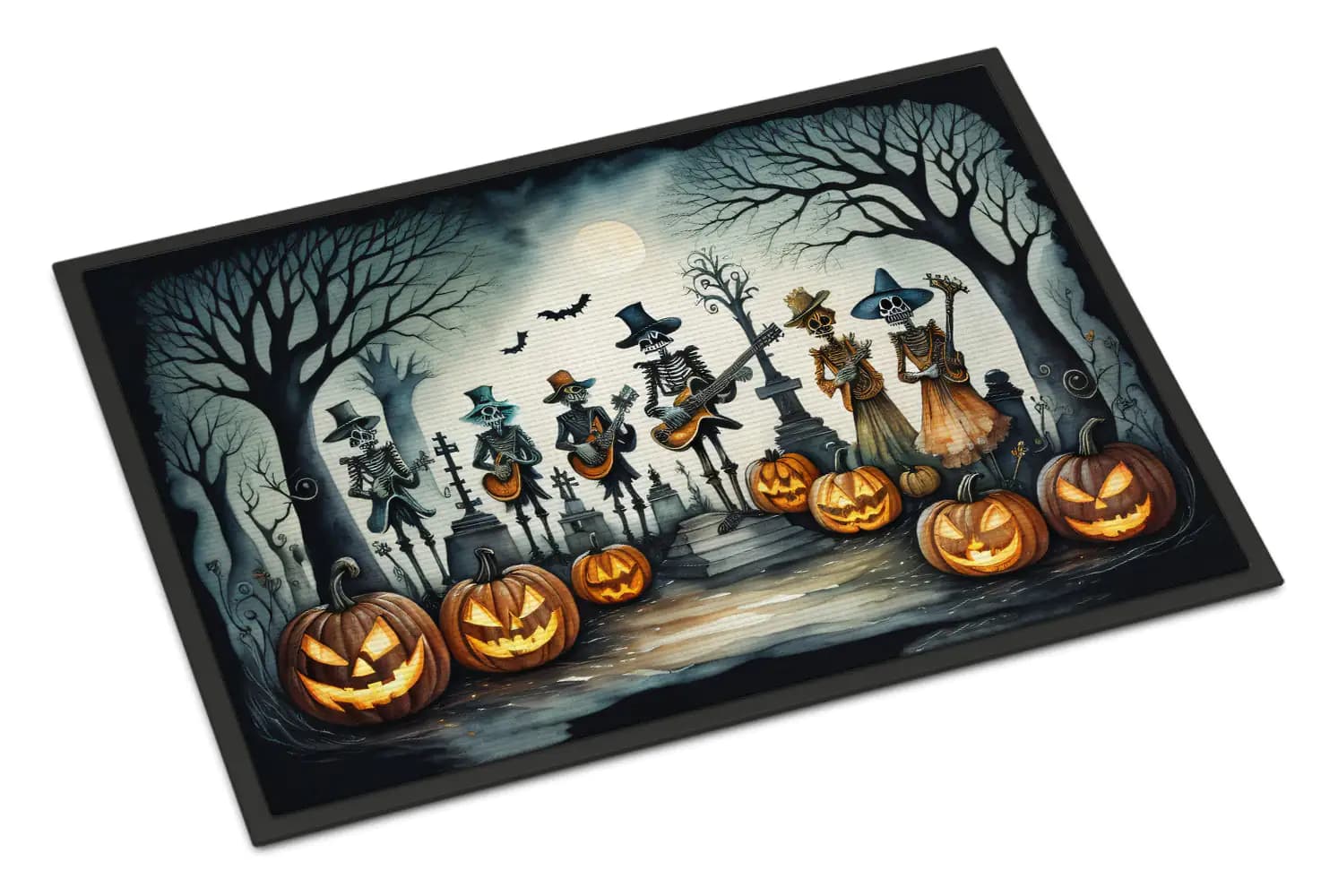 Mariachi Skeleton Band Spooky Halloween Doormat