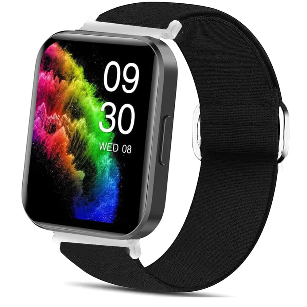 Nylon Stretch Elastic Watch Band 22mm Black