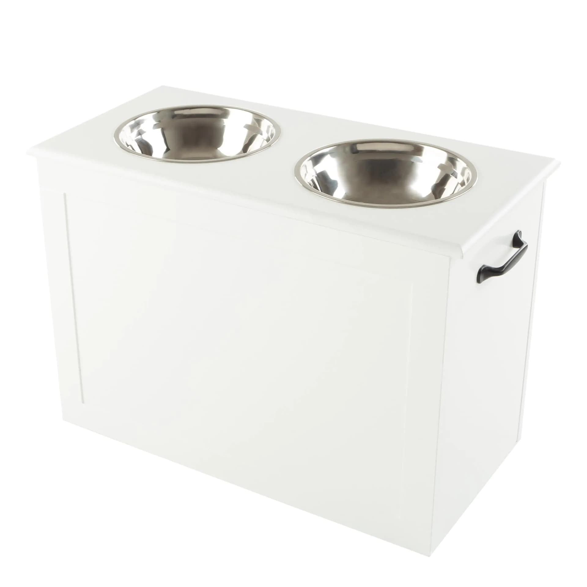 Elevated Dog Bowls with Hidden Storage Cabinet